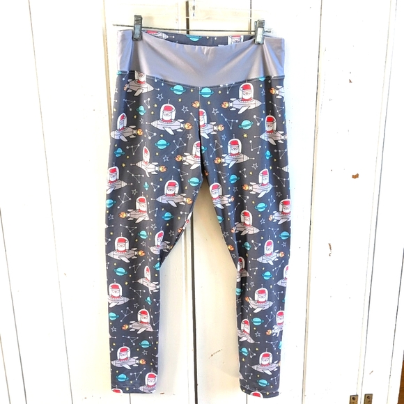 Santa Space leggings sz L - Picture 2 of 7